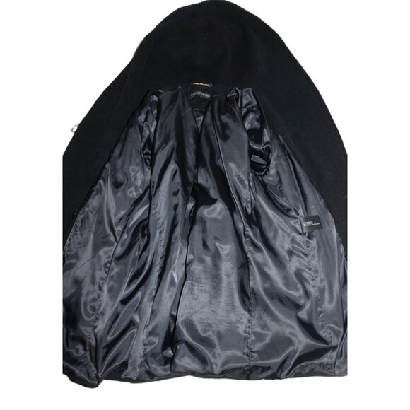 ELLEN TRACY Wool/Angora Belted & Hooded Midi Wrap Coat in Black (Large) - Picture 13 of 13